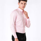 Benedict Pink Cotton Plain Shirt- Bullane