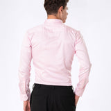 Benedict Pink Cotton Plain Shirt- Bullane