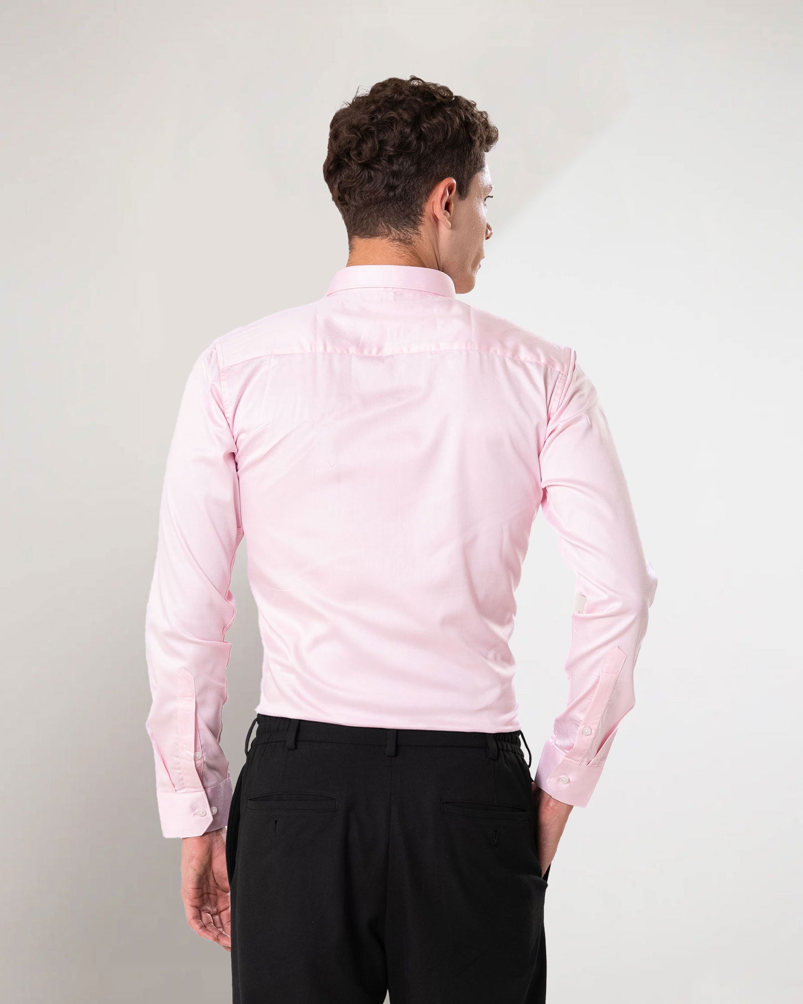 Benedict Pink Cotton Plain Shirt