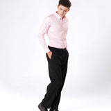 Benedict Pink Cotton Plain Shirt- Bullane