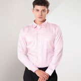 Benedict Pink Cotton Plain Shirt