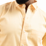 Benedict Yellow Cotton Plain Shirt