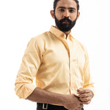 Benedict Yellow Cotton Plain Shirt