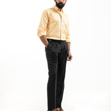 Benedict Yellow Cotton Plain Shirt