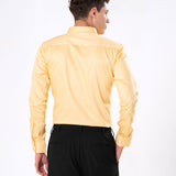 Benedict Yellow Cotton Plain Shirt- Bullane