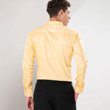 Benedict Yellow Cotton Plain Shirt