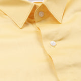 Benedict Yellow Cotton Plain Shirt