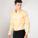 Benedict Yellow Cotton Plain Shirt