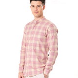 Clarion Orange Cotton Checks Mandarin Shirt - Bullane