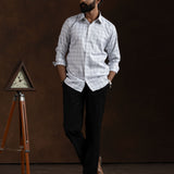 Amster Silver Cotton Geometric Print Shirt