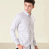 Amster Silver Cotton Geometric Print Shirt