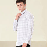 Amster Silver Cotton Geometric Print Shirt