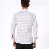 Amster Silver Cotton Geometric Print Shirt - Bullane