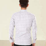 Amster Silver Cotton Geometric Print Shirt