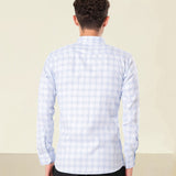 Amster Blue Cotton Geometric Print Shirt