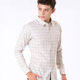 Amster Yellow Cotton Geometric Print Shirt - Bullane