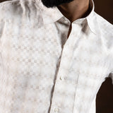 Amster Yellow Cotton Geometric Print Shirt