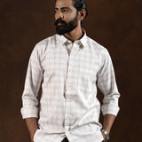 Amster Yellow Cotton Geometric Print Shirt