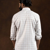 Amster Yellow Cotton Geometric Print Shirt