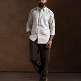 Amster Yellow Cotton Geometric Print Shirt