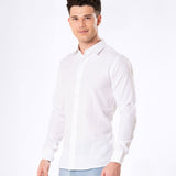 Neutonss White Linen Plain Shirt - Bullane