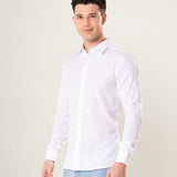 Neutonss White Linen Plain Shirt