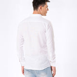 Neutonss White Linen Plain Shirt - Bullane