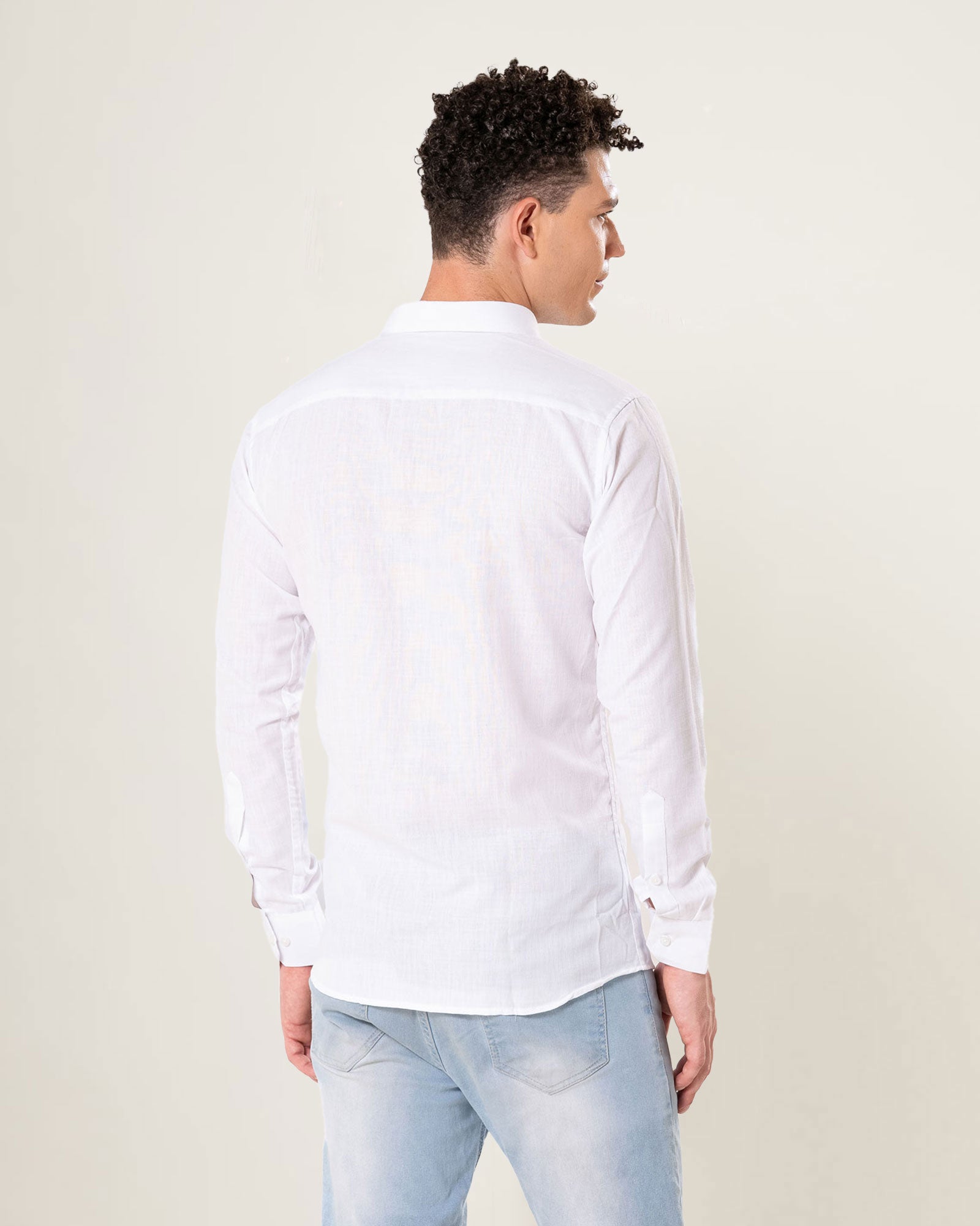 Neutonss White Linen Plain Shirt
