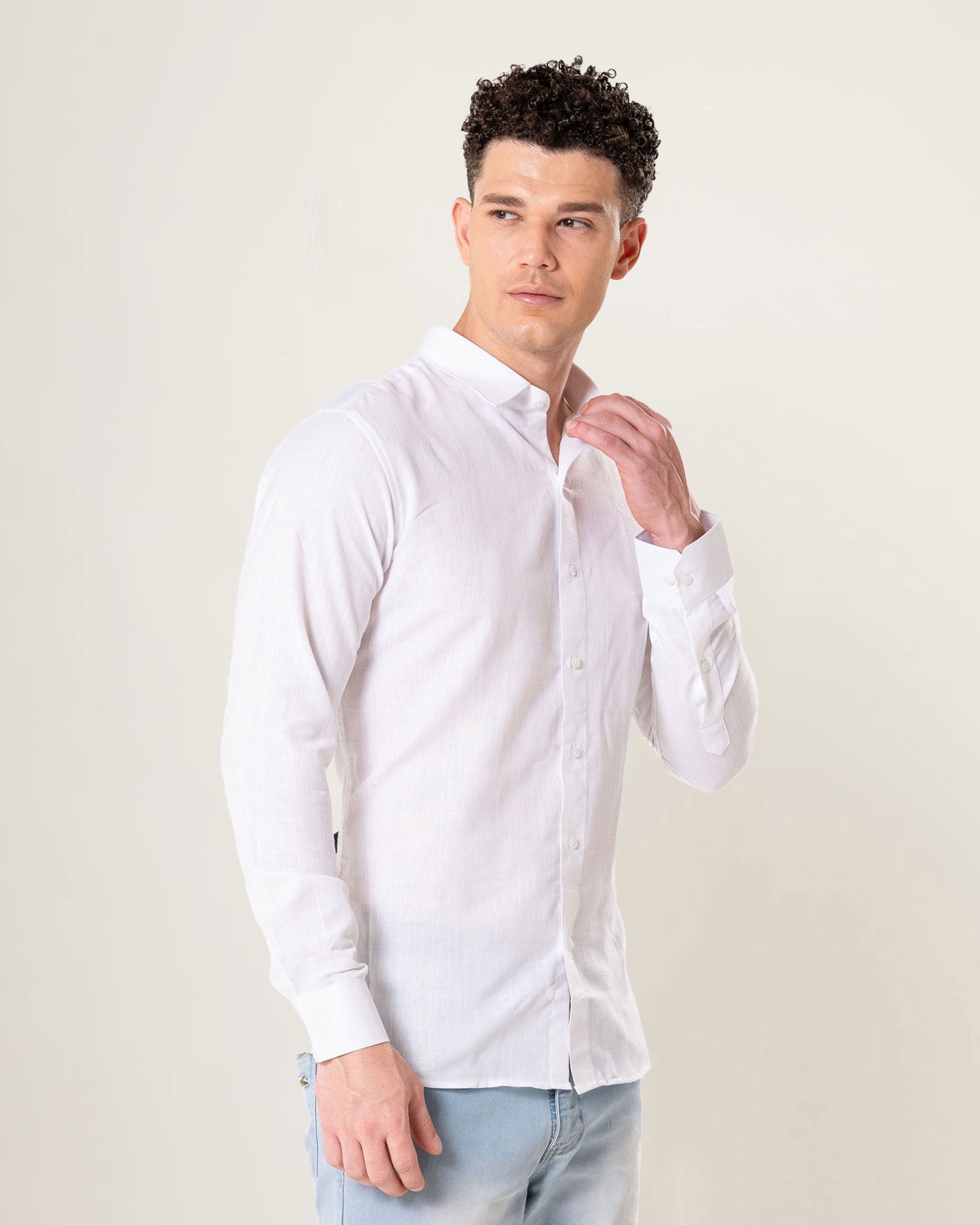 Neutonss White Linen Plain Shirt