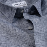 Neutonss Navy Blue Linen Plain Shirt