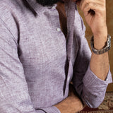 Neutonss Wine Linen Plain Shirt