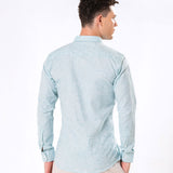 Neutonss Cyan Linen Plain Shirt - Bullane