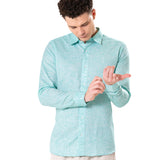 Neutonss Green Linen Plain Shirt - Bullane