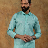 Neutonss Green Linen Plain Shirt