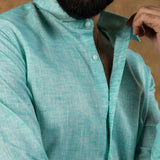 Neutonss Green Linen Plain Shirt