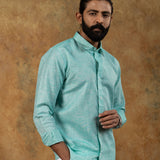 Neutonss Green Linen Plain Shirt