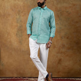 Neutonss Green Linen Plain Shirt