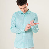 Neutonss Green Linen Plain Shirt