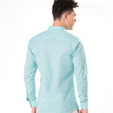 Neutonss Green Linen Plain Shirt - Bullane