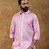 Neutonss Pink Linen Plain Shirt