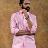 Neutonss Pink Linen Plain Shirt