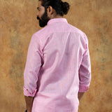 Neutonss Pink Linen Plain Shirt