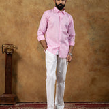 Neutonss Pink Linen Plain Shirt