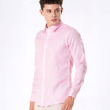 Neutonss Pink Linen Plain Shirt - Bullane