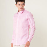 Neutonss Pink Linen Plain Shirt