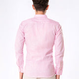 Neutonss Pink Linen Plain Shirt - Bullane