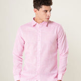 Neutonss Pink Linen Plain Shirt