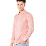 Neutonss Orange Linen Plain Shirt - Bullane