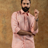 Neutonss Orange Linen Plain Shirt