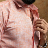 Neutonss Orange Linen Plain Shirt